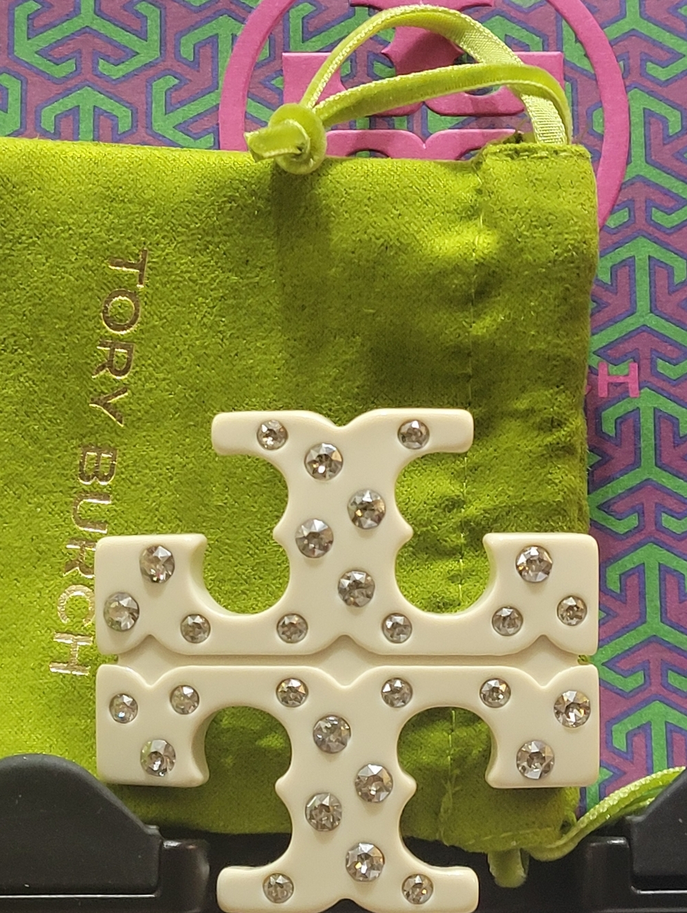 TORY BURCH KIRA DOMINO BARRETTE NWOT